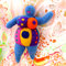 Nana aus Filz,  dicke bunte Frau, Filzfigur Hommage an Niki de Saint Phalle