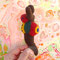 Nana aus Filz,  dicke bunte Frau, Filzfigur Hommage an Niki de Saint Phalle
