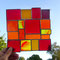 Sonnenfänger rot-orange Vielfalt Tiffany Fensterbild