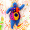 Nana aus Filz,  dicke bunte Frau, Filzfigur Hommage an Niki de Saint Phalle