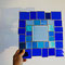 Fensterbild modernes Glasbild Tiffany blau