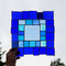 Fensterbild modernes Glasbild Tiffany blau