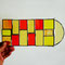 modernes Tiffany Fensterbild mit Rundbogen gelb orange