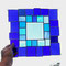 Fensterbild modernes Glasbild Tiffany blau