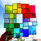 modernes Tiffany XL Fensterbild Regenbogen