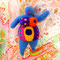 Nana aus Filz,  dicke bunte Frau, Filzfigur Hommage an Niki de Saint Phalle