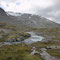 Ein paar magere Schneereste haben sich auf dem Strynefjell über den Sommer gerettet