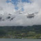 Blick durch Wolkenfenster in die Berge des Hardanger