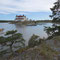 Blick vom Ufer des Vänern zum Schloss Läckö