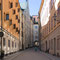 Wir marschieren durch die Gassen der Stockholmer Altstadt zurück
