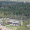 Blick vom Aschehaufen Kvarntorpshögen zum Parkplatz