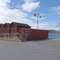 Badehäuschen an der Strandpromenade in Östersund