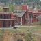 Das Radhaus und das Pumpenhaus der Creutz Mine in Falun