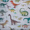 Baumwolle Dinos auf weiß, 110cm breit, 0.5m 11.50€