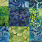 Baumwolle Patchworkdruck Batikmuster grün/blau, 110cm breit, 0.5m 10.25€
