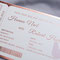 Flugticket Einladungskarte zur Hochzeit, Heißfolien Druck in Rosé Gold