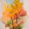 Otoño incandescente, Artista Leonardo Calvo, watercolor, acquarello, acuarela