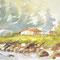 acquerello Paesaggio rurale, acuarela paisaje rural, Leonardo Calvo