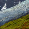 Skriðufell and Norðurjökull, a retreating glacier tongue of the icefield Langjökull. 