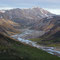 The valley of the Jökulgilskvisl with the 1192m high Hábarmur above.