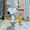 Snoopy & Woodstock on Fith Avenue (2026), 80 x 80 x 4 cm, Acryl auf Leinwand