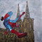 Spider in Colonia (2024), 80 x 80 cm, Acryl auf Leinwand