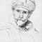 D'après Rembrandt_portrait de Nicolas Ruts 163, panneau, 116,8 x 87,3 cm, New York, The Frick Collection. Stylo bille sur papier. 21 x 29,7 cm. Février 2013.