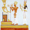 Bühnenbild "Ramses II. und Nefertari mit Opfergaben vor der Göttin Anuket" (3,3 x 3 m) - im Fundus