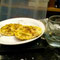 corn cakes w/cheese, paprika, olive oil and a wee dram o' chocolate vodka