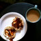 coffee, english muffin w/ butter & apple butter