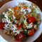 salad; cabbage/daikon/carrots/tomatoes/chicken/light dressing