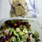 GIANT cabbage salad w/carrots, daikon, avocado, cilantro... and "triscuits"