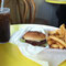 hamburger w/fries (ate 1/2) and a diet coke (1st soda of the year)