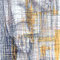 Hunch-back (1997) — drawing with acrylic paint and pencil built from a dense grid of scratching lines in which a bent human figure faintly emerges.