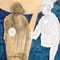 Man met halve man (1998) — schilderij met olieverf en potlood van twee figuren tegenover elkaar, waarbij de ene figuur een ronde opening in de rug heeft.