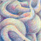 Sperm Cells (1995) — chalk drawing of winding organic forms that resemble moving cells or microorganisms.