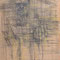 Man with Cigarette (1997) — drawing with charcoal and pencil in which a male figure with a cigarette emerges from dense crosshatched lines filling almost the entire surface.