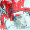 Red (1997) — drawing with Chinese ink, acrylic paint and charcoal of a seated figure, with broad red paint areas partially covering the body.