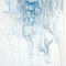 Striped Man (1997) — pencil drawing of a standing figure built from rapid blue lines that partially blur the image.