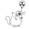 Katze mit Atomballon