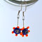 Flower Power! blau-transparenter Kern und rot/orange Blütenblätter, Länge knapp 5 cm