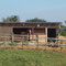 Eimsheim - fertiger Stall mit Vordach und mit Zaunlasur gestrichen