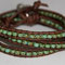 Bracelet cuir Vintage Brown, véritable African Turquoises