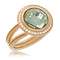 Schmuckring in Rotgold mit einem Prasolithen und Brillanten aus der Fatima Kollektion der Goldschmiede OBSESSION Zürich und Wetzikon