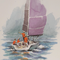 Marina, Artista Leonardo Calvo, Acquarello, Watercolor