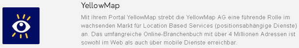 Web-Eintrag in YellowMap