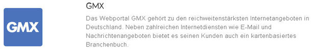 Web-Eintrag in GMX