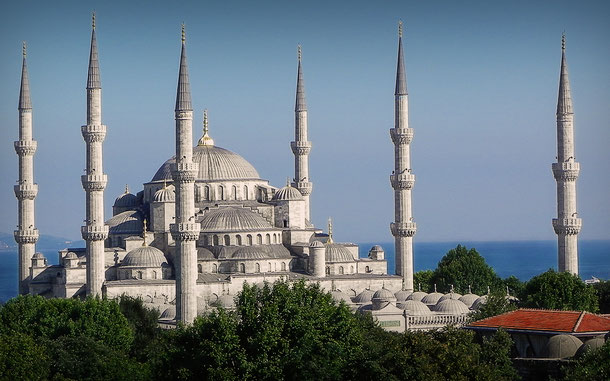 トルコの世界遺産「イスタンブール歴史地域」、スルタンアフメト・モスク、通称ブルー・モスク