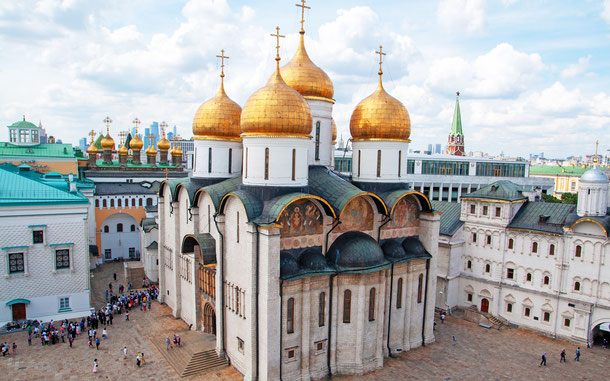 世界遺産「モスクワのクレムリンと赤の広場（ロシア）」のウスペンスキー大聖堂（生神女就寝大聖堂）