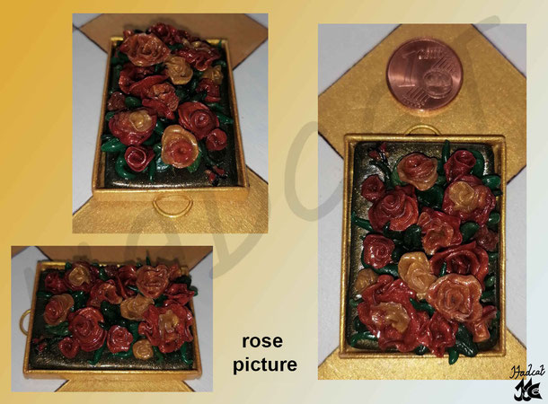 Hadcat polymer clay Fimo rose picture